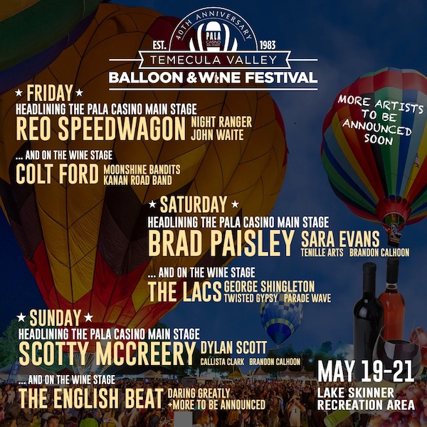 Balloon and Wine Festival Reo Speedwagon, Night Ranger & Colt Ford